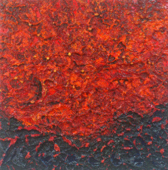 Zeitgenössisches Werk mit dem Titel « RED HOT LAVA #14141 », Erstellt von KLARA