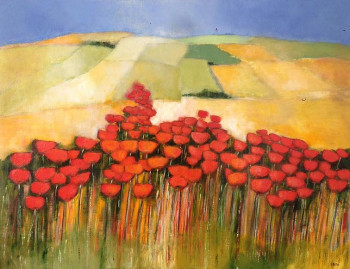 Zeitgenössisches Werk mit dem Titel « Coquelicots », Erstellt von VICTOR SASPORTAS