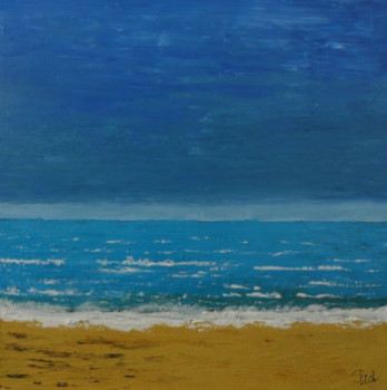 Zeitgenössisches Werk mit dem Titel « Face à l'Atlantique, plage de Gros-Jonc 1 », Erstellt von PICH