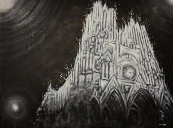 Zeitgenössisches Werk mit dem Titel « Cathédrale de Reims », Erstellt von HESPé