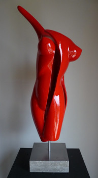 Zeitgenössisches Werk mit dem Titel « Three red body », Erstellt von CHRISTOPHE