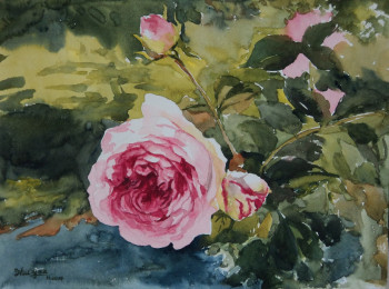 Zeitgenössisches Werk mit dem Titel « Rose N°2 », Erstellt von ZHUYAN