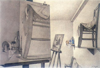 Zeitgenössisches Werk mit dem Titel « Atelier », Erstellt von JEAN-CHARLES BELLIARD