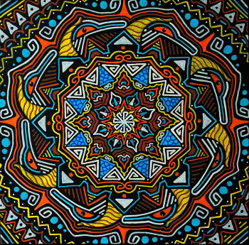 Zeitgenössisches Werk mit dem Titel « Mandala 2 », Erstellt von TOCKART