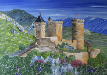 Zeitgenössisches Werk mit dem Titel « Château de Foix », Erstellt von GéRARD PACROS