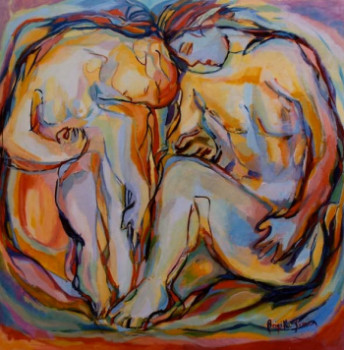 Zeitgenössisches Werk mit dem Titel « COUPLE », Erstellt von BRIGITTE SIMON