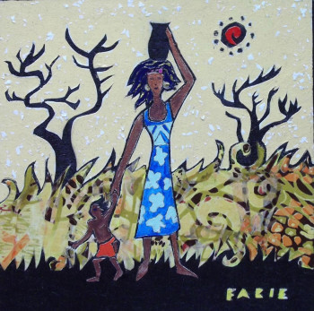 Zeitgenössisches Werk mit dem Titel « African Woman », Erstellt von FABIE