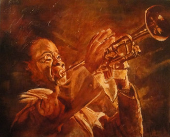 Zeitgenössisches Werk mit dem Titel « Louis Armstrong III », Erstellt von KATIA FONDECAVE