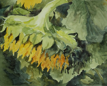 Zeitgenössisches Werk mit dem Titel « Tournesol N°2 », Erstellt von ZHUYAN