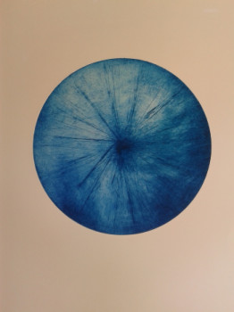 Zeitgenössisches Werk mit dem Titel « Iris bleu 1 », Erstellt von ISABELLE SIEGWALD