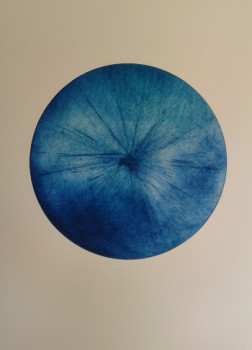 Zeitgenössisches Werk mit dem Titel « Iris bleu 2 », Erstellt von ISABELLE SIEGWALD