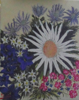 Zeitgenössisches Werk mit dem Titel « Fleurs alpines », Erstellt von BENJAMIN PETIT