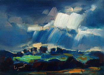 Zeitgenössisches Werk mit dem Titel « Contre jour à Merléac », Erstellt von ALAIN LE NOST