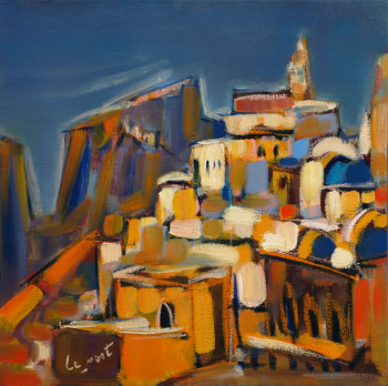 Zeitgenössisches Werk mit dem Titel « Le rocher à Oia (Santorin). », Erstellt von ALAIN LE NOST