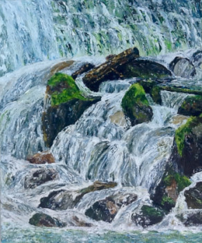 Zeitgenössisches Werk mit dem Titel « BH0002 - Un mur d'eau », Erstellt von SYLVIE ACTIS BARONE