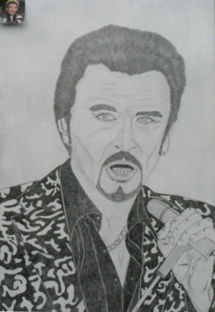 Zeitgenössisches Werk mit dem Titel « Johnny Hallyday N° 75 », Erstellt von ANGELINO CAMPIGOTTO