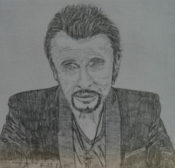 Zeitgenössisches Werk mit dem Titel « Johnny Hallyday N° 4 problème de dents », Erstellt von ANGELINO CAMPIGOTTO