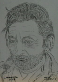 Zeitgenössisches Werk mit dem Titel « Serge Gainsbourg », Erstellt von ANGELINO CAMPIGOTTO