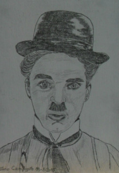 Zeitgenössisches Werk mit dem Titel « Charlie Chaplin », Erstellt von ANGELINO CAMPIGOTTO