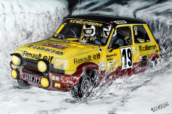 Zeitgenössisches Werk mit dem Titel « Monte Carlo 1978 Renault 5 Alpine Jean Ragnotti-Jean-Marc Andrié », Erstellt von ALAIN PINEDE