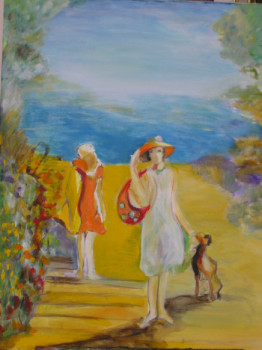 Zeitgenössisches Werk mit dem Titel « Back from the beach », Erstellt von CELIMENE