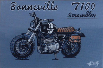 Zeitgenössisches Werk mit dem Titel « Triumph bonneville 2 », Erstellt von JAROD