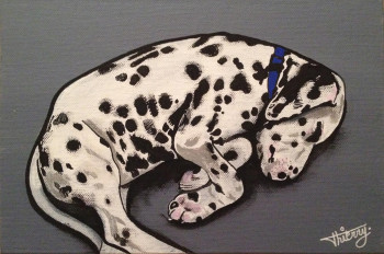 Zeitgenössisches Werk mit dem Titel « Le bébé dalmatien », Erstellt von JAROD