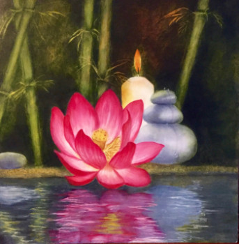 Zeitgenössisches Werk mit dem Titel « lotus », Erstellt von NELLY COUGARD