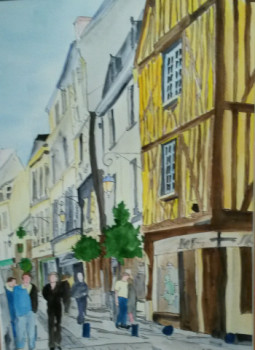 Zeitgenössisches Werk mit dem Titel « Rue à Dreux », Erstellt von JOëL