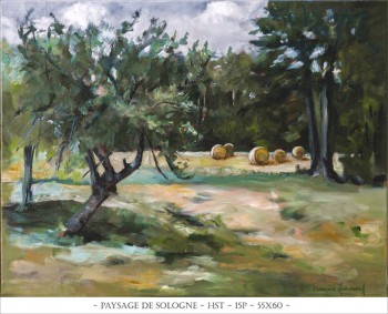 Zeitgenössisches Werk mit dem Titel « PAYSAGE DE SOLOGNE », Erstellt von FRANçOISE LEDAMOISEL