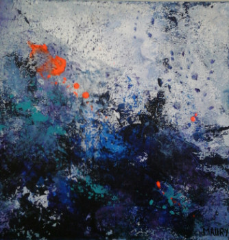 Zeitgenössisches Werk mit dem Titel « NEBULEUSE BLEUE 1 », Erstellt von MIREILLE MAURY