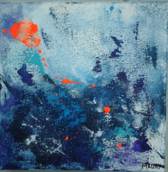 Zeitgenössisches Werk mit dem Titel « NEBULEUSE BLEUE 2 », Erstellt von MIREILLE MAURY