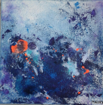 Zeitgenössisches Werk mit dem Titel « NEBULEUSE BLEUE 3 », Erstellt von MIREILLE MAURY