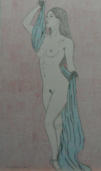 Zeitgenössisches Werk mit dem Titel « Femme nue 3 », Erstellt von ANGELINO CAMPIGOTTO