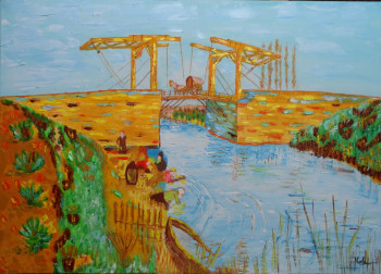 Zeitgenössisches Werk mit dem Titel « Pont d'Arles », Erstellt von JACKY MONKA