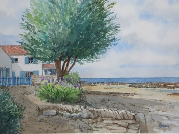 Zeitgenössisches Werk mit dem Titel « Au petit vieil (Noirmoutier) », Erstellt von PATRICK LéAU