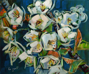 Zeitgenössisches Werk mit dem Titel « Fleurs de merisier », Erstellt von ALAIN LE NOST