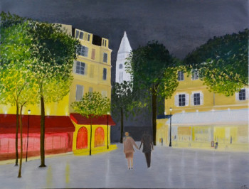 Zeitgenössisches Werk mit dem Titel « Place du Tertre », Erstellt von LAURENT S