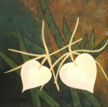 Zeitgenössisches Werk mit dem Titel « "A ton coeur étoilé, j'adresse ma Pensée" (Orchidée BRASSAVOLA NODOSA) », Erstellt von S.LOHMANN - SYLOH