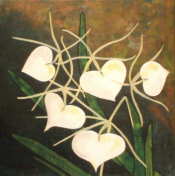 Zeitgenössisches Werk mit dem Titel « "De nos coeurs étoilés jailliront nos Pensées" (Orchidée BRASSAVOLA NODOSA) », Erstellt von S.LOHMANN - SYLOH