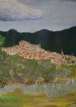 Zeitgenössisches Werk mit dem Titel « Le village de Moulay Idriss », Erstellt von GUY  ROMEDENNE