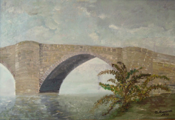 Zeitgenössisches Werk mit dem Titel « Pont sur la Vienne à Limoges », Erstellt von GUY  ROMEDENNE