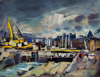 Zeitgenössisches Werk mit dem Titel « Port de Paimpol - Les écluses », Erstellt von ALAIN LE NOST