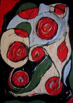 Zeitgenössisches Werk mit dem Titel « one dozen red roses-vendu », Erstellt von BLANDINE MARTIN