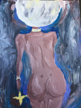 Zeitgenössisches Werk mit dem Titel « Tête de Lune », Erstellt von BABOOSHKA