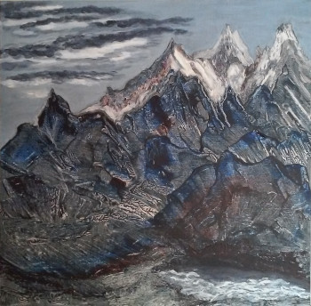 Zeitgenössisches Werk mit dem Titel « Montagnes 2 », Erstellt von BARTLET-DROUZY