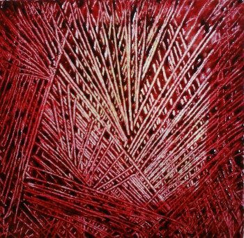 Zeitgenössisches Werk mit dem Titel « CABLAGE ROUGE 1 », Erstellt von MIREILLE MAURY