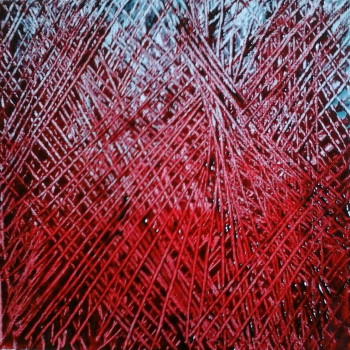 Zeitgenössisches Werk mit dem Titel « CABLAGE ROUGE 2 », Erstellt von MIREILLE MAURY