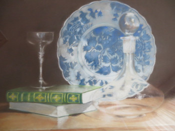 Zeitgenössisches Werk mit dem Titel « L'assiette de DELFT », Erstellt von ALICE DENAT-BOURGADE