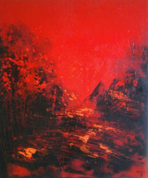 Zeitgenössisches Werk mit dem Titel « ROUGE 2 », Erstellt von MIREILLE MAURY